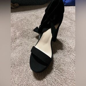Fashion Nova Elegant Black Heels with wrap around straps